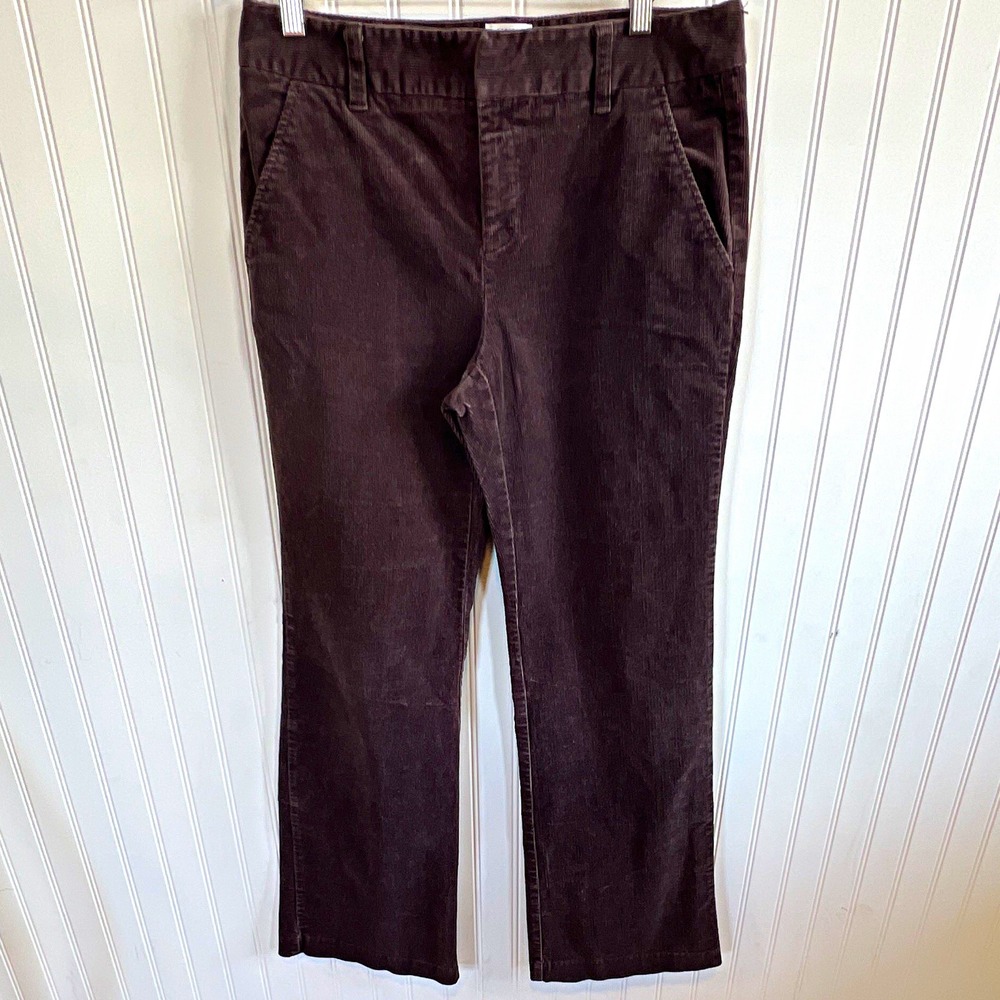 Old Navy chocolate Brown Stretch Corduroy Bootcut Pants Women 8 wide leg